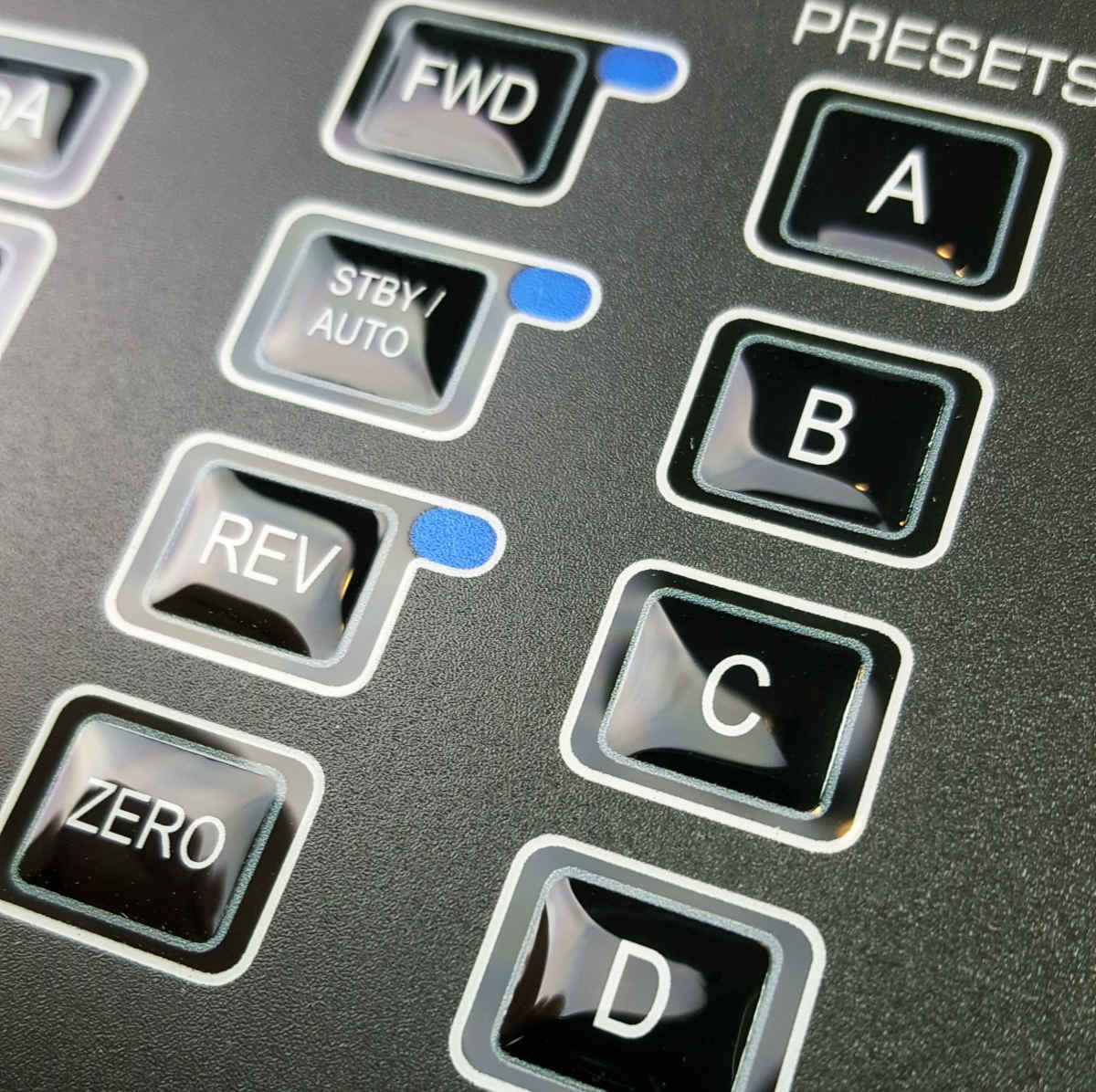 MEMBRANE KEYPAD WITH SELECTIVE TEXTURE AND PILLOW EMBOSS